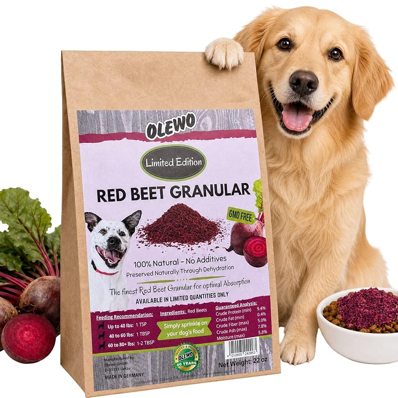 Suplemento multivitamínico para cães com beterraba vermelha Olewo granulado 616 g