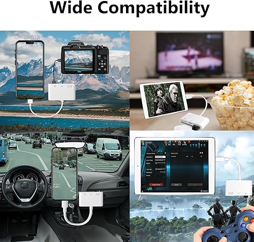 Miniatura 6 de Lector de tarjetas SD para iPhone Lightning a 4 en 1 Adaptador de cámara USB compatible hembra OTG Micro SD TF lector de tarjetas de memoria para