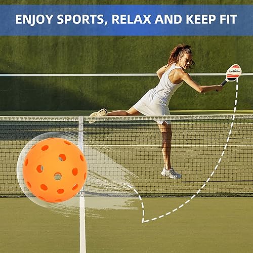 Miniatura 2 de Juego de 2 palas de pickleball de madera, raqueta para principiantes, palas de pepinillo con 2 paletas, 4 bolas y 1 bolsa de transporte, duraderas