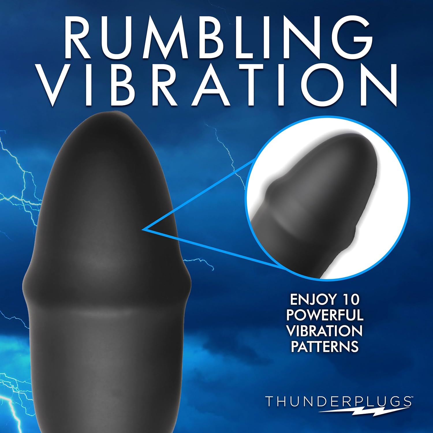 Sliding Ring Silicone Missile Plug with Remote for Women, Men & Couples. Sliding Feature, Rumbling Vibration, Splashproof Silicone, Rechargeable Vibrator Toy. 2 Piece Set, Black