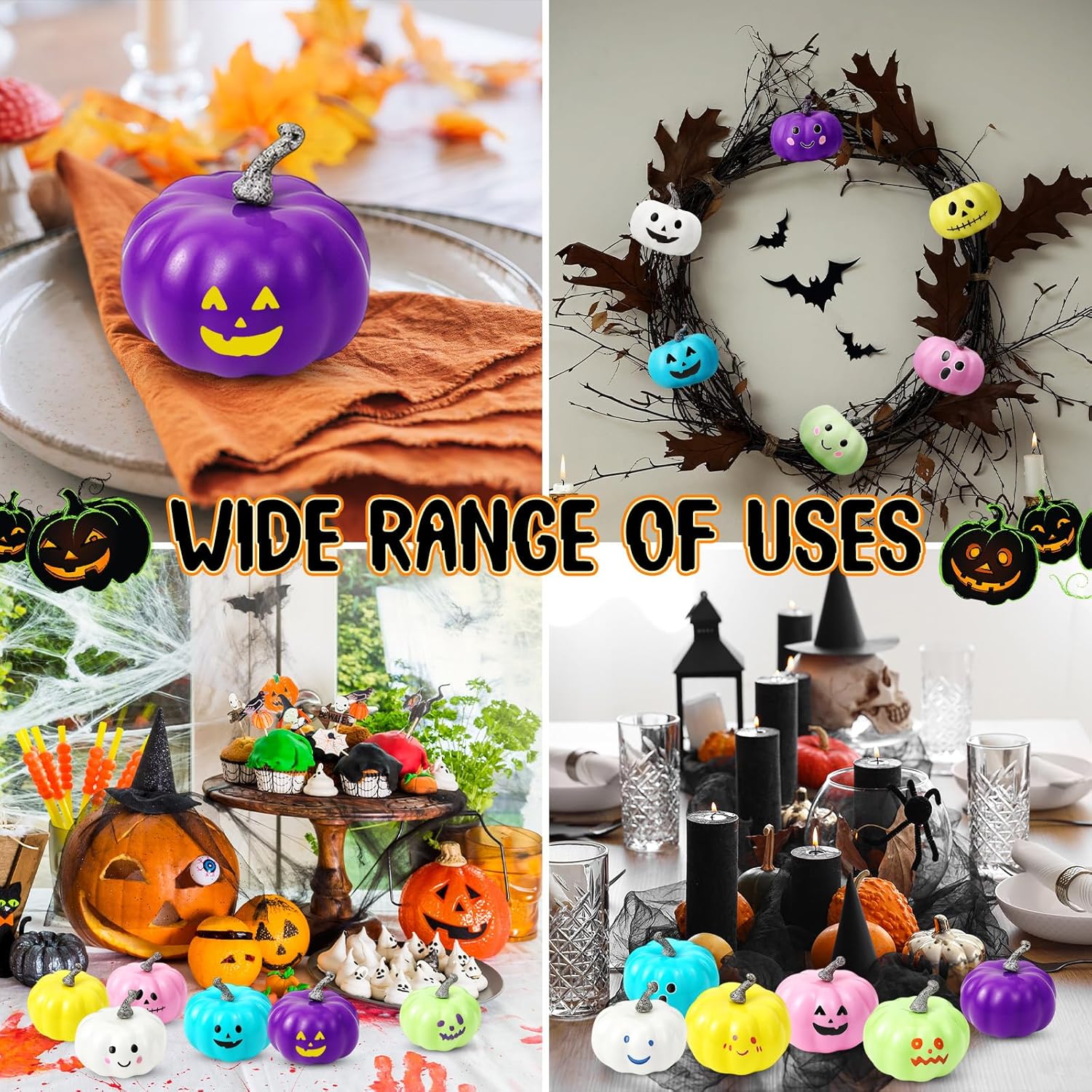 Yalikop 50 Pcs Halloween DIY Pumpkin Painting Kits 42 Halloween Assorted Craft Foam Pumpkins to Paint with Paints Palette Brush Decorative Fall Thanksgiving Activity Art Gift Party(Pastel)