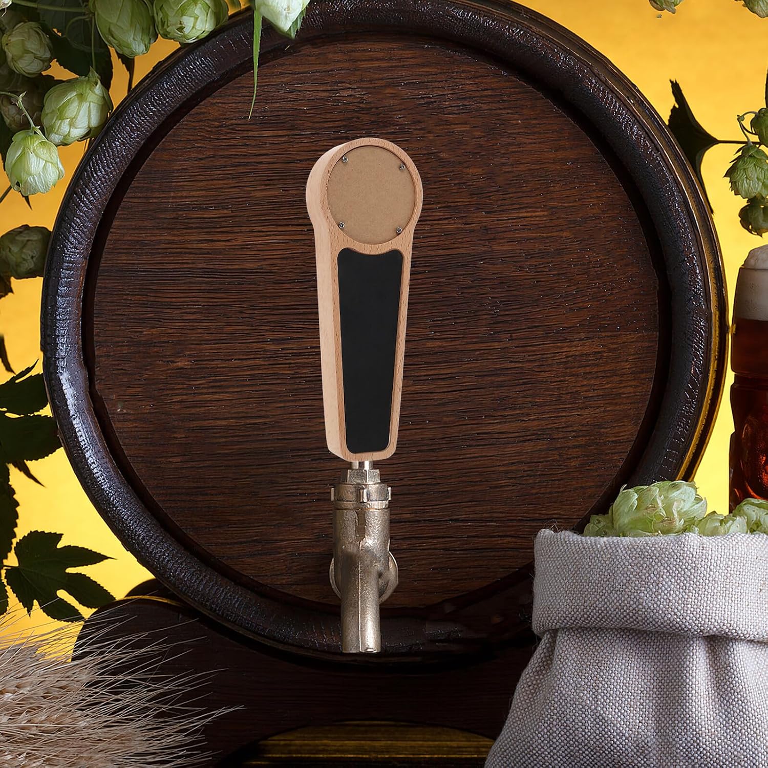 Wooden Chalkboard Keg Handle 3/8" Thread Craft Beer Tap Handle for Homebrew Bars Weddings Compatible with Draft Systems