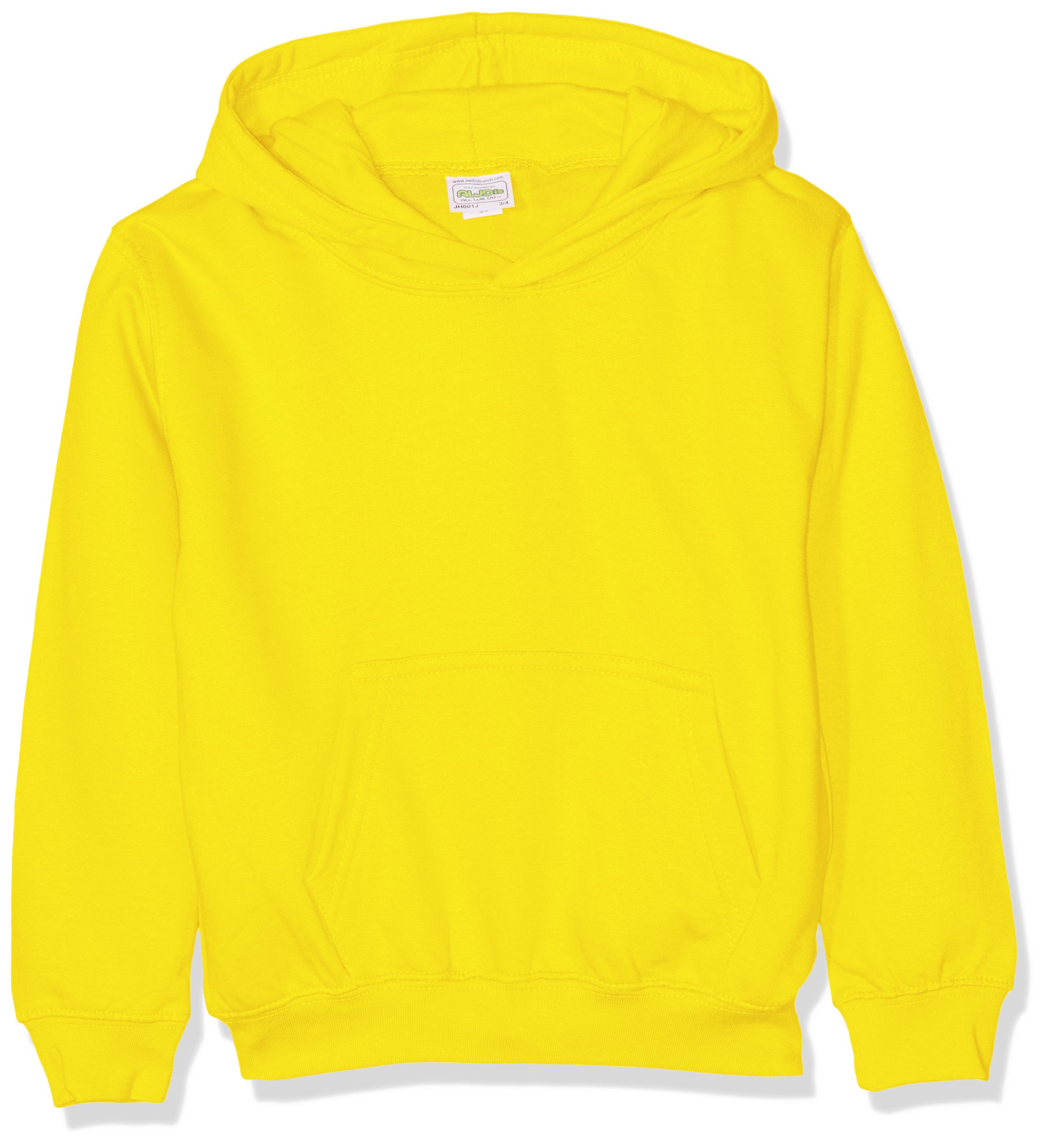 AWDis Boy's Kids Hoodie, Yellow (Sun Yellow), Large