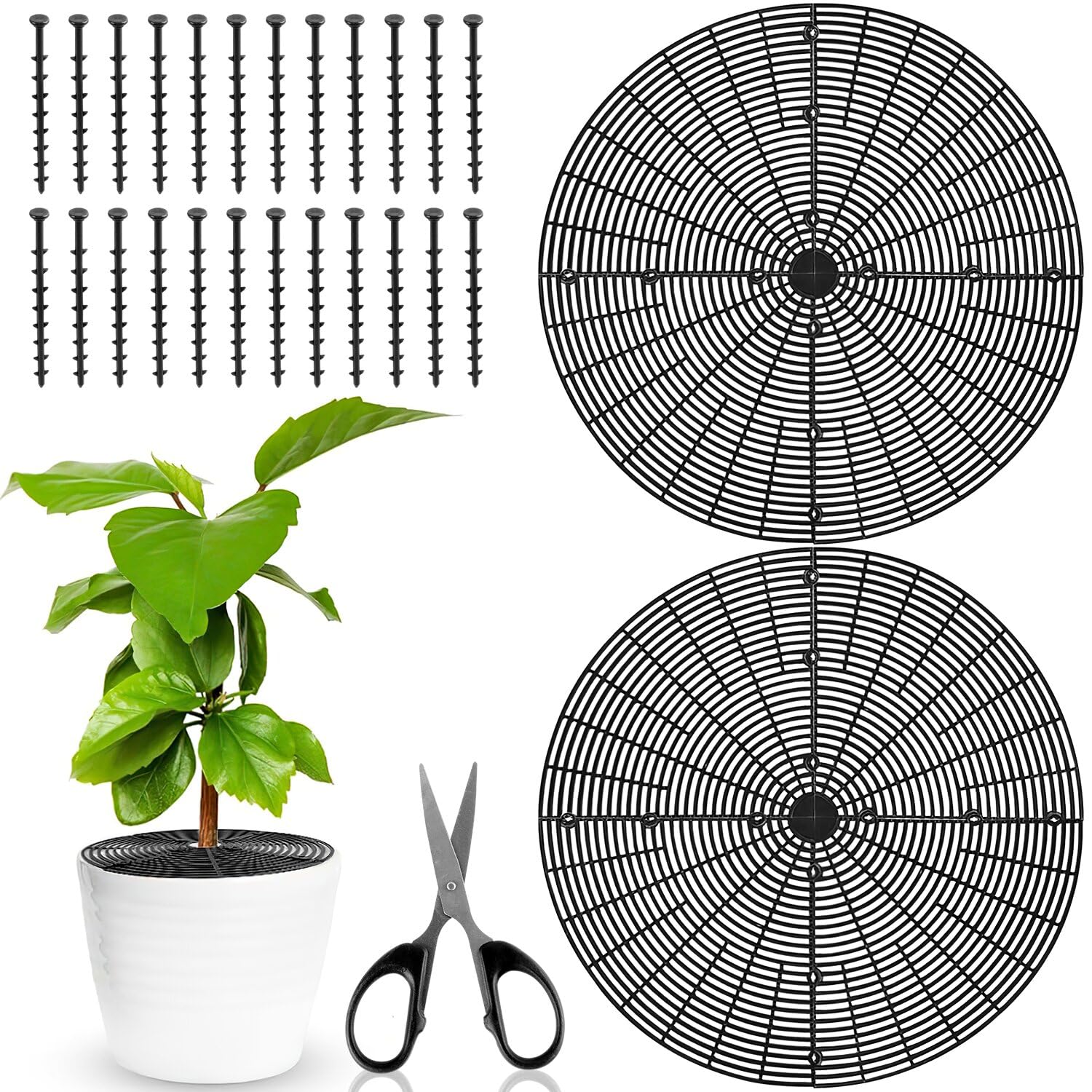Grille Protection Plante 2pcs Protection Plante Chat 52cm Pot de Fleurs Grille Environnement Protections Plantes Interieur Chat Non Toxique Pour Protéger les Enfants et les Animaux Domestiques