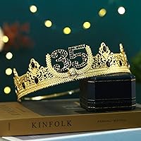 Vista 2 de Gorro, corona y banda de rey para cumpleaños 35, disfraz real para hombre, decoración de fiesta de cumpleaños número 35