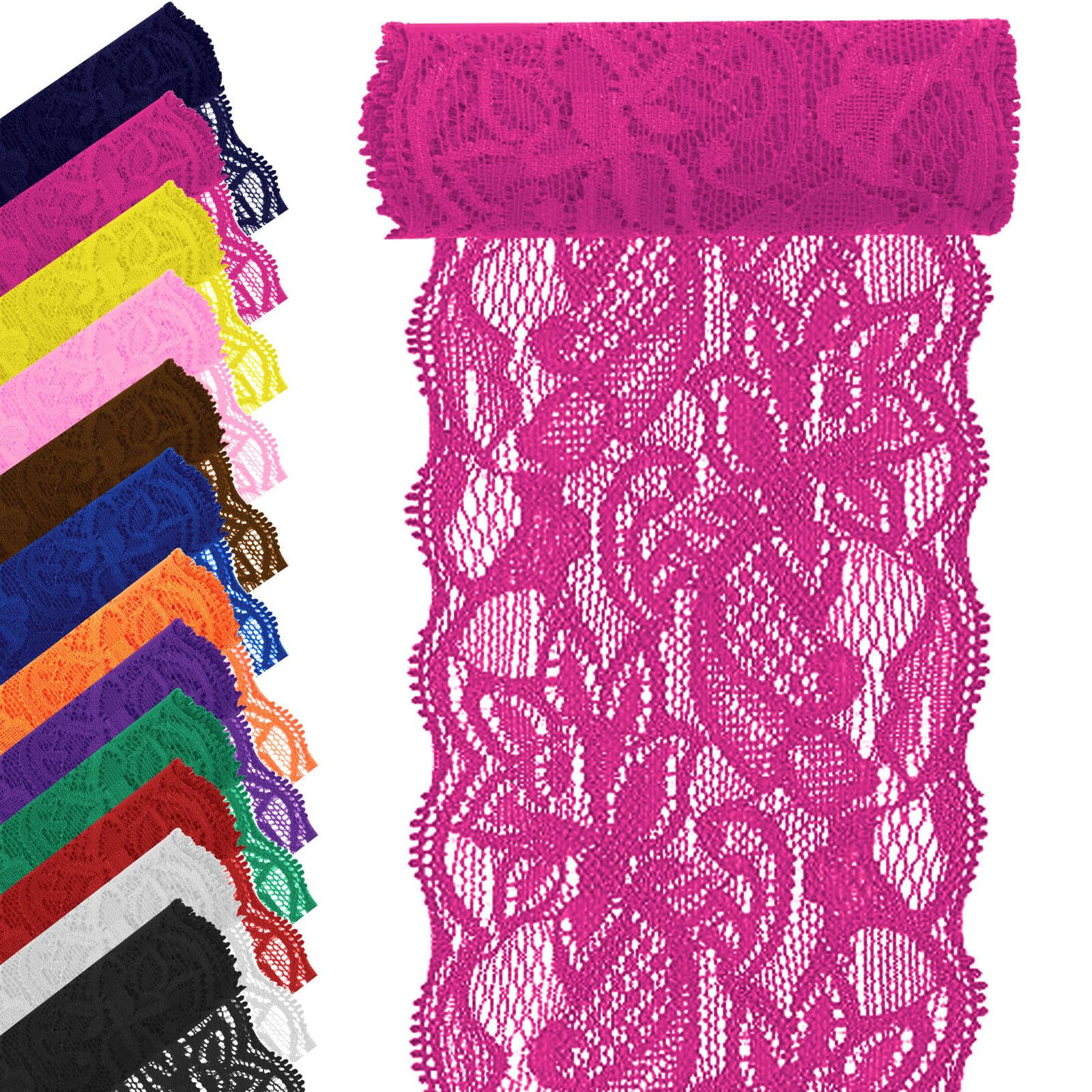 Tanstic Floral Pattern Fabric Lace Ribbon Lace Fabric Elasti