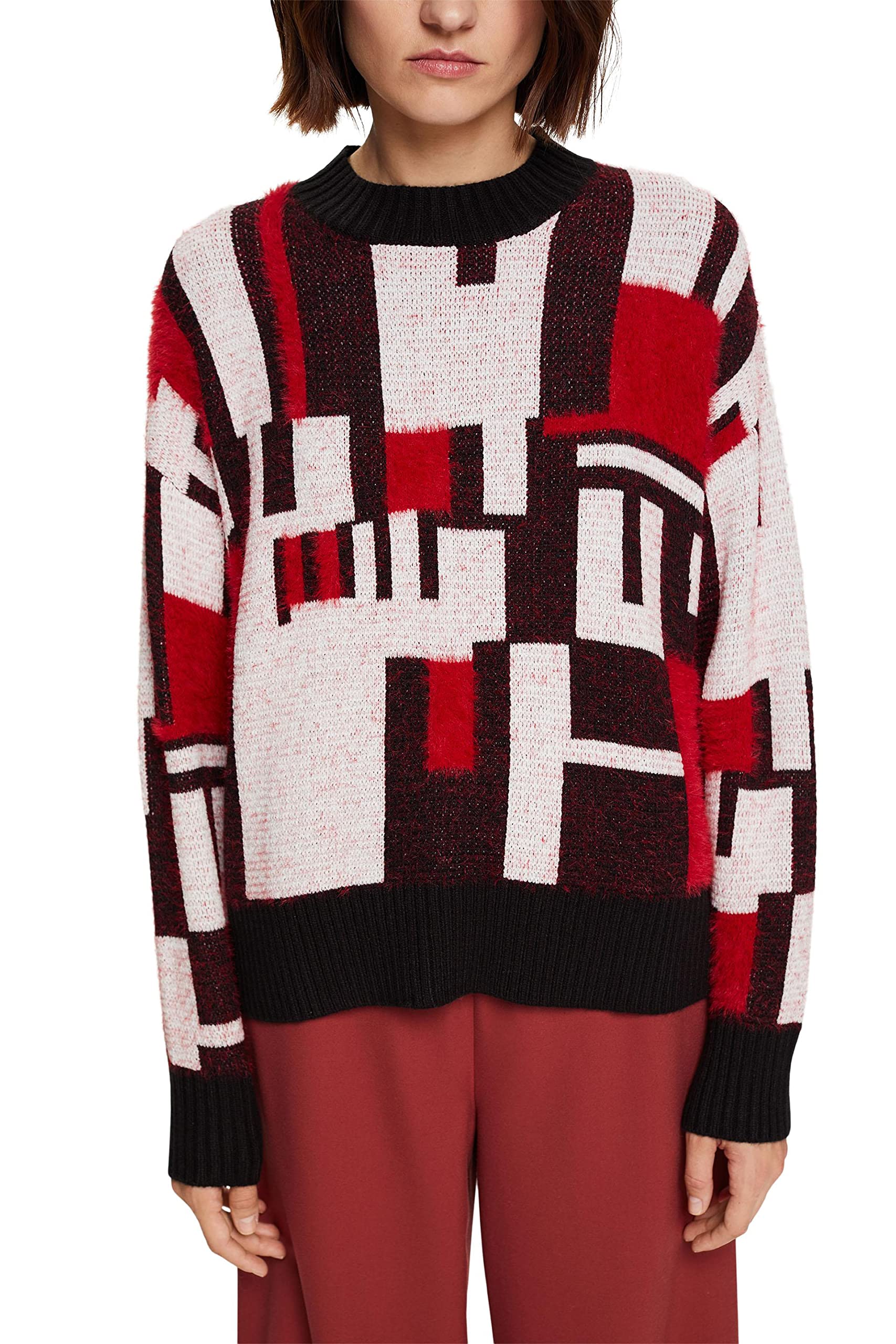 ESPRIT Collection Women's 102eo1i301 Sweater, 613/Dark Red 4, S