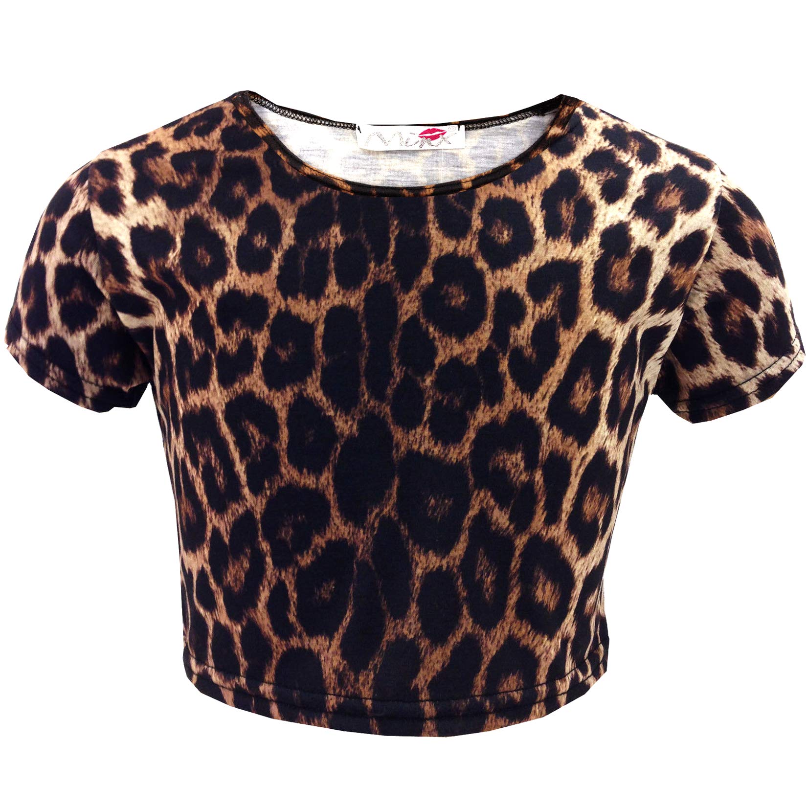 SOMTHRON Maglietta da donna a maniche corte con stampa labbra estiva, girocollo, motivo leopardato Bianco-1 S
