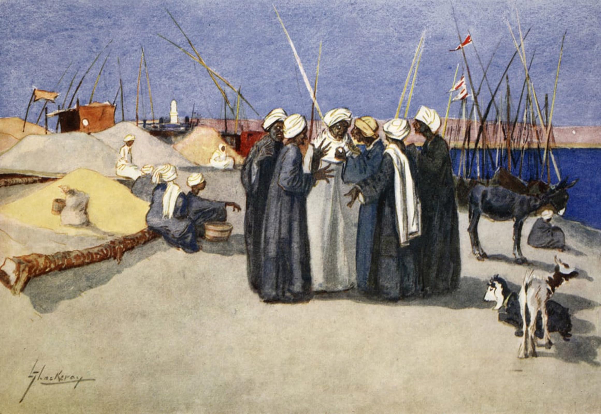 POSTERIIk Vintage Classic Picture Landscape Artwork a Side Light From the Light Side of Egypt by Lance Thackeray Portrait Canvas Painting for Office Home Decor 60x90cm