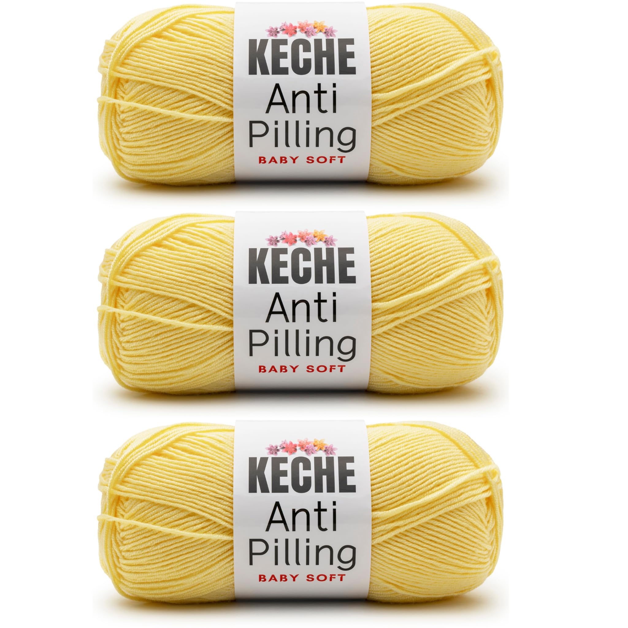 Soft DailyKnit DK Yarn, 100% Anti-Pilling Acrylic for Knitting Crocheting, Light Weight #3 (3.52 oz / 274 Yds) 1 Skein - Red — view 3