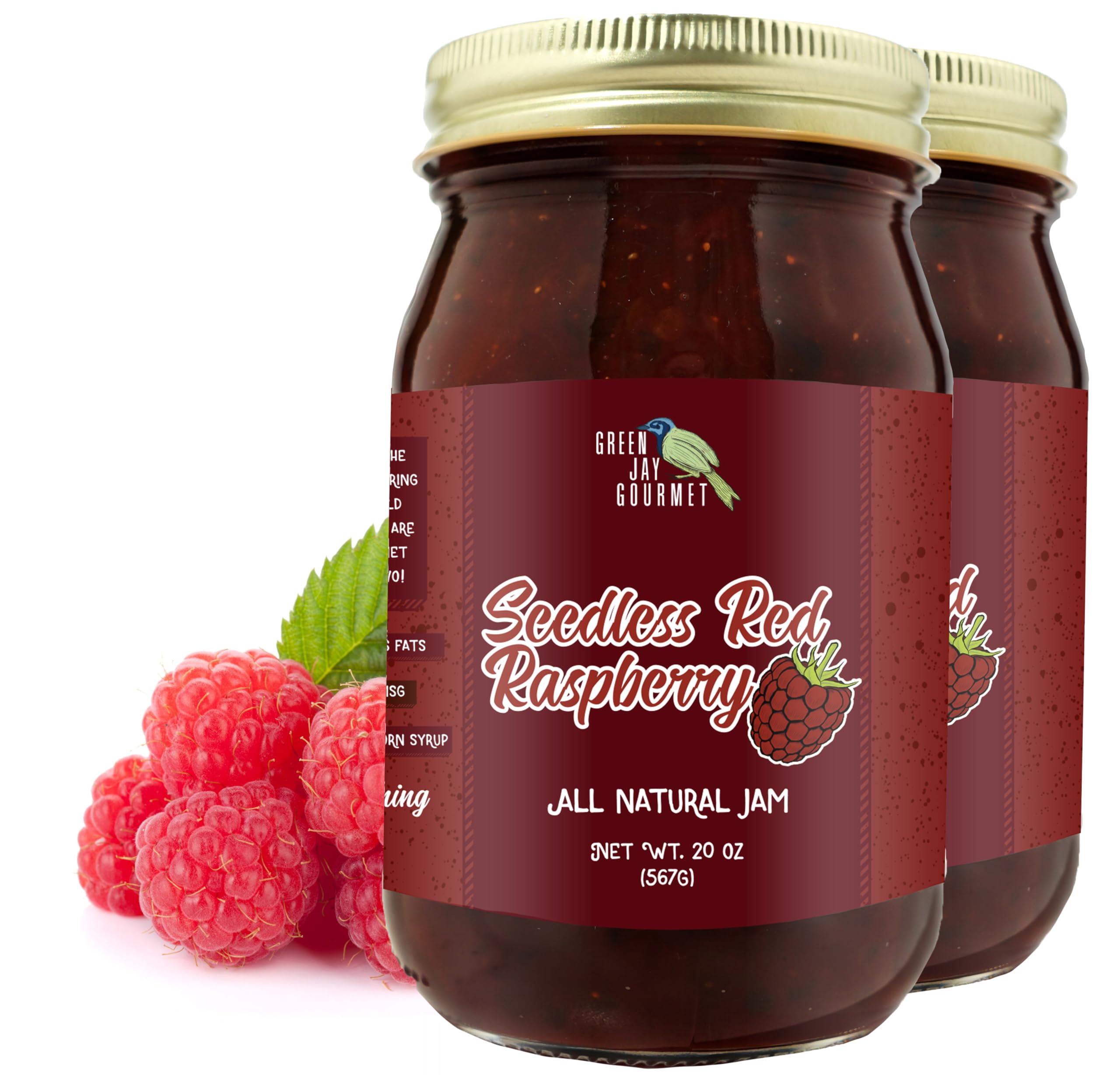 Amazon.com: Green Jay Gourmet Seedless Raspberry Jam - All-Natural