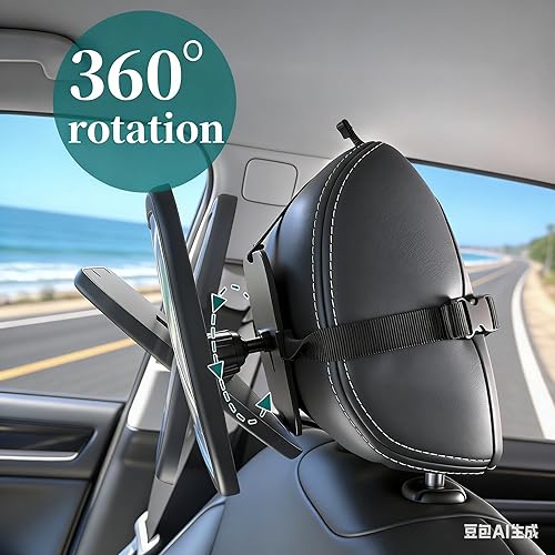 Miniatura 5 de Funbliss Espejo de coche para bebé para asiento trasero, rotación de 360, vidrio acrílico inastillable certificado de seguridad, visión amplia