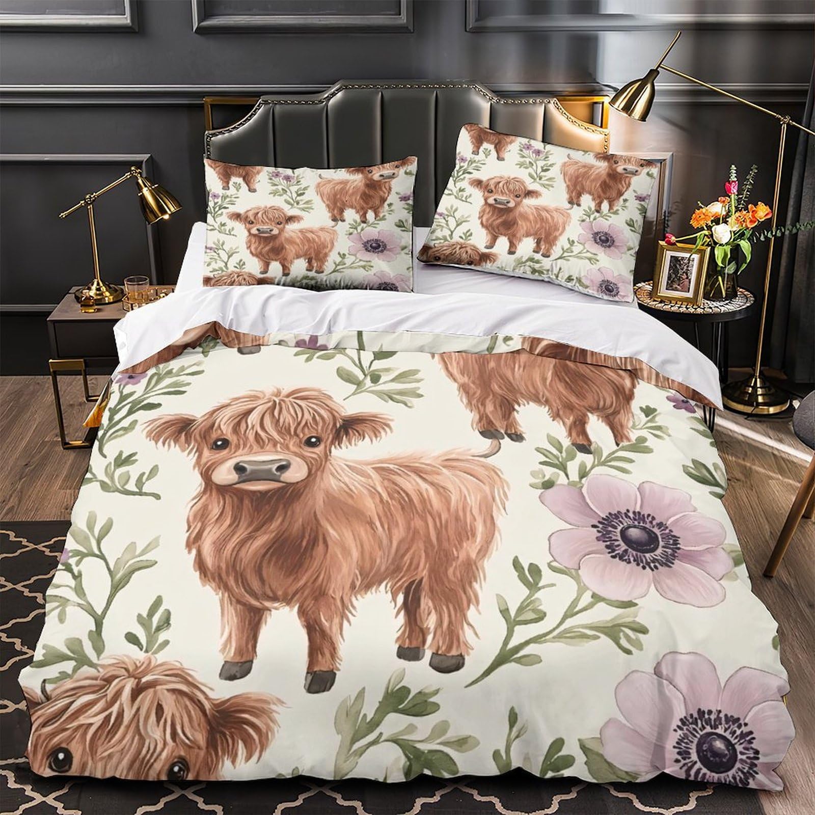 Housse de couette 220x240 resistant au lavage et facile a fermer pour lit garcon king size