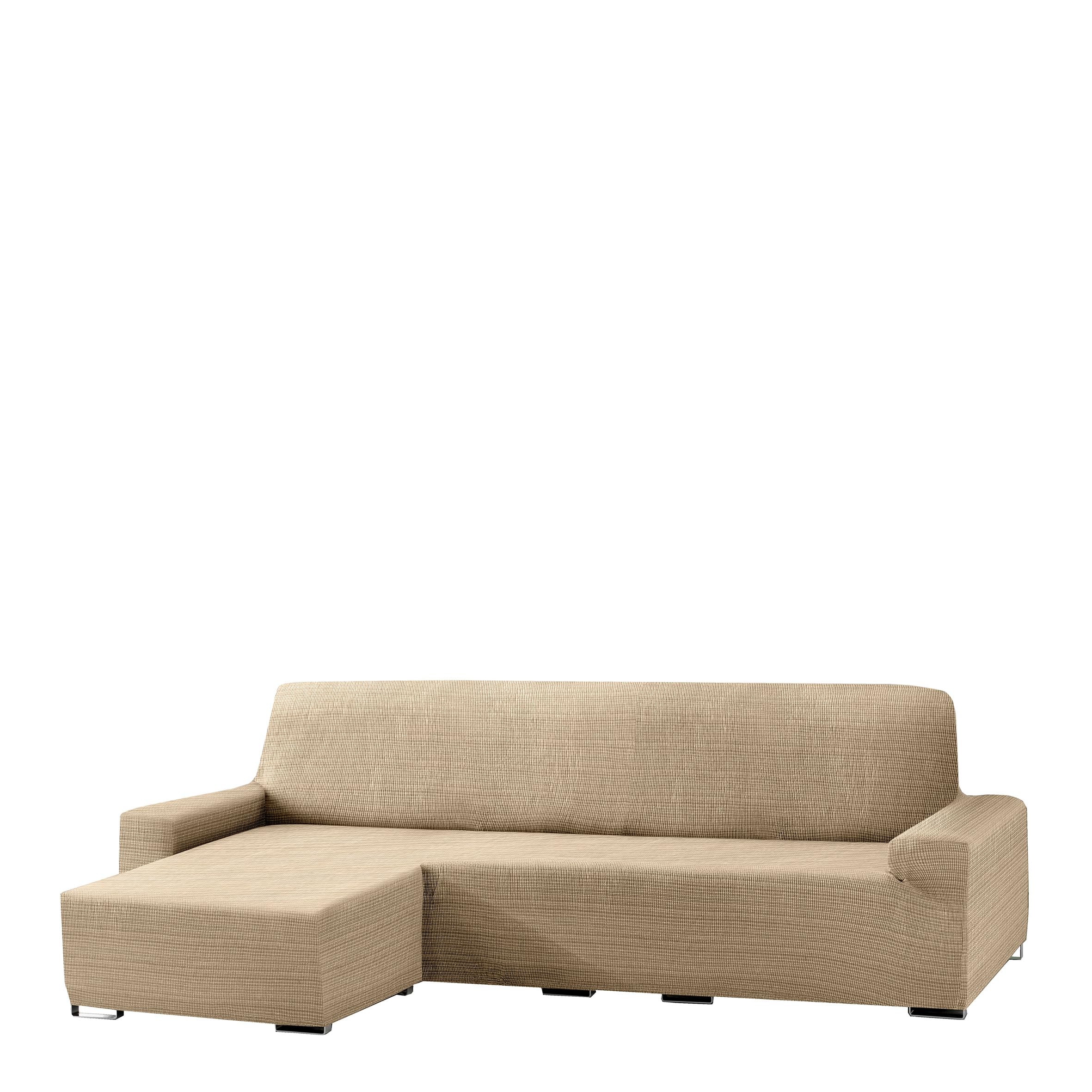Eysa Aquiles Elastic Chaise Longue Short Arm Left, Polyester-Cotton, Beige, 43 x 37 x 14 cm