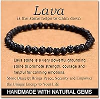 Vista 235 de MASSIVE BEADS Pulsera elástica de yoga hecha a mano con piedra natural, cristal curativo, energía, regalos para adultos unisex de 0.157 in, 0.236