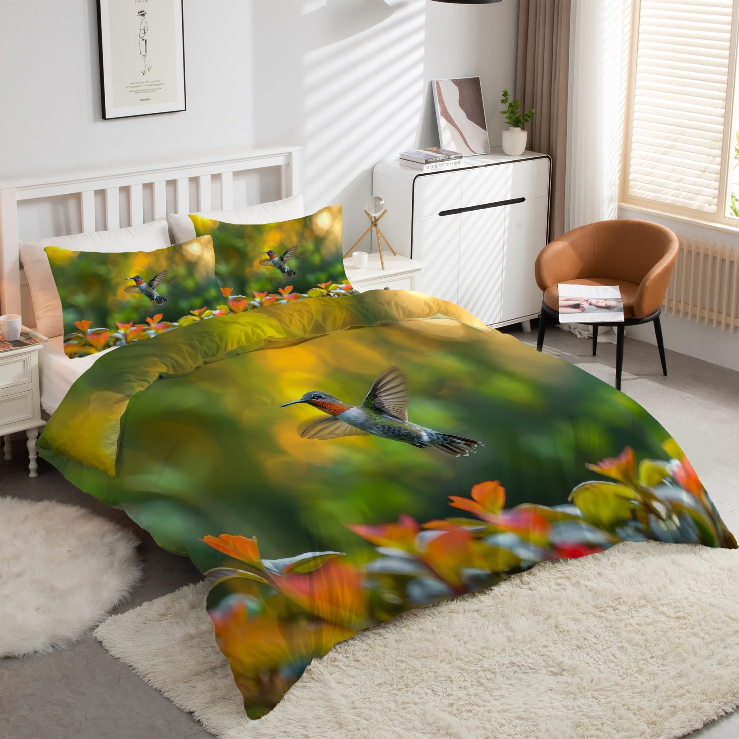 Housse de couette 240x260 colibri en microfibre premium de qualité supérieure