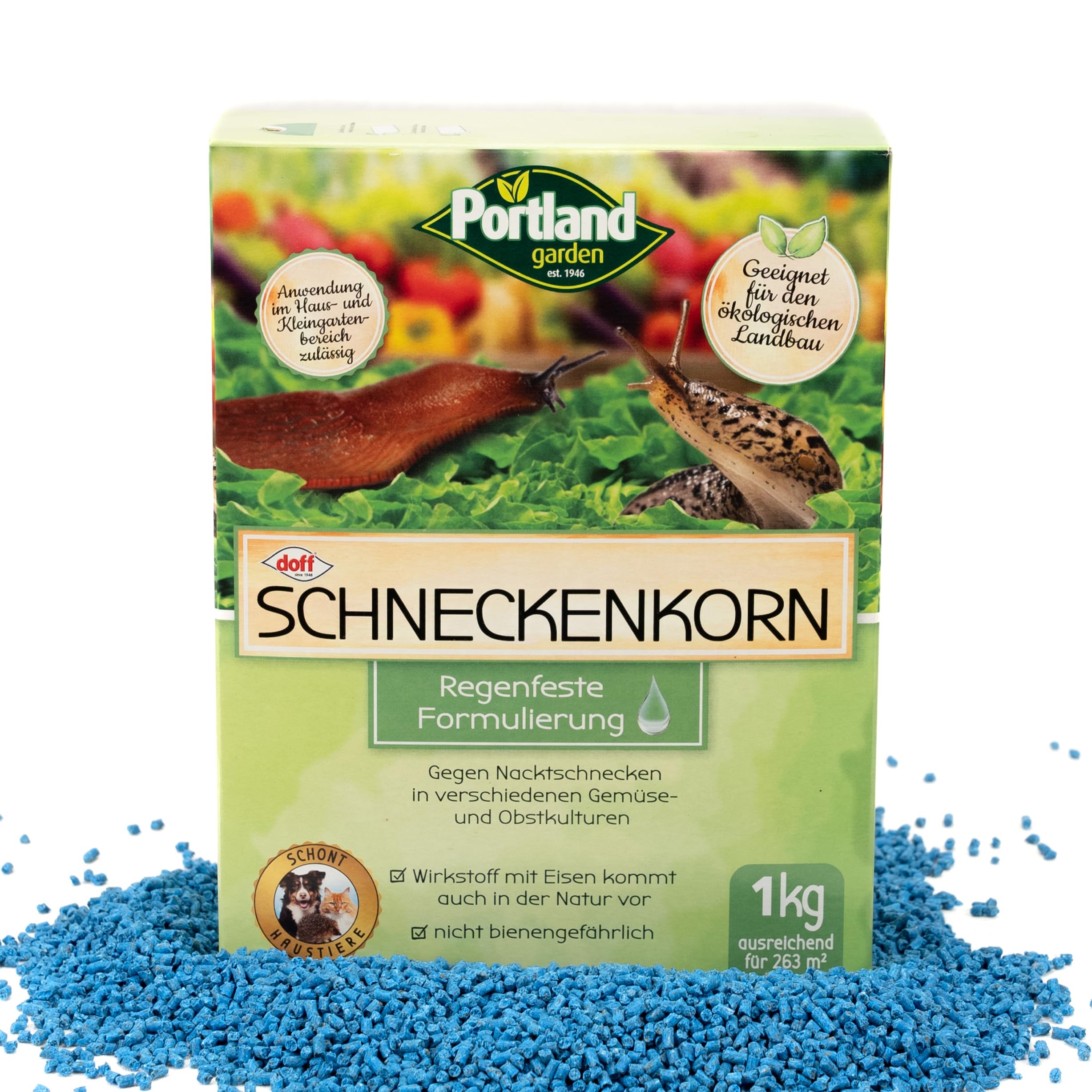 Schneckenkorn NATUR | Hochwirksames & Natürliches Mittel gegen Schnecken | Regenfest & Haustierfreundlich | Ideal für Gemüse- und Kräuterbeete, Ziergärten & Hochbeete (1000 Gramm)