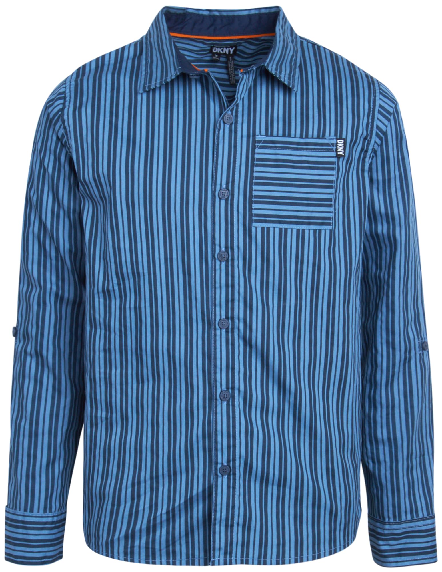 DKNYBoys' Shirt - Classic Fit Woven Long Sleeve Button Down Shirt - Casual Collared Shirt for Boys (8-20)