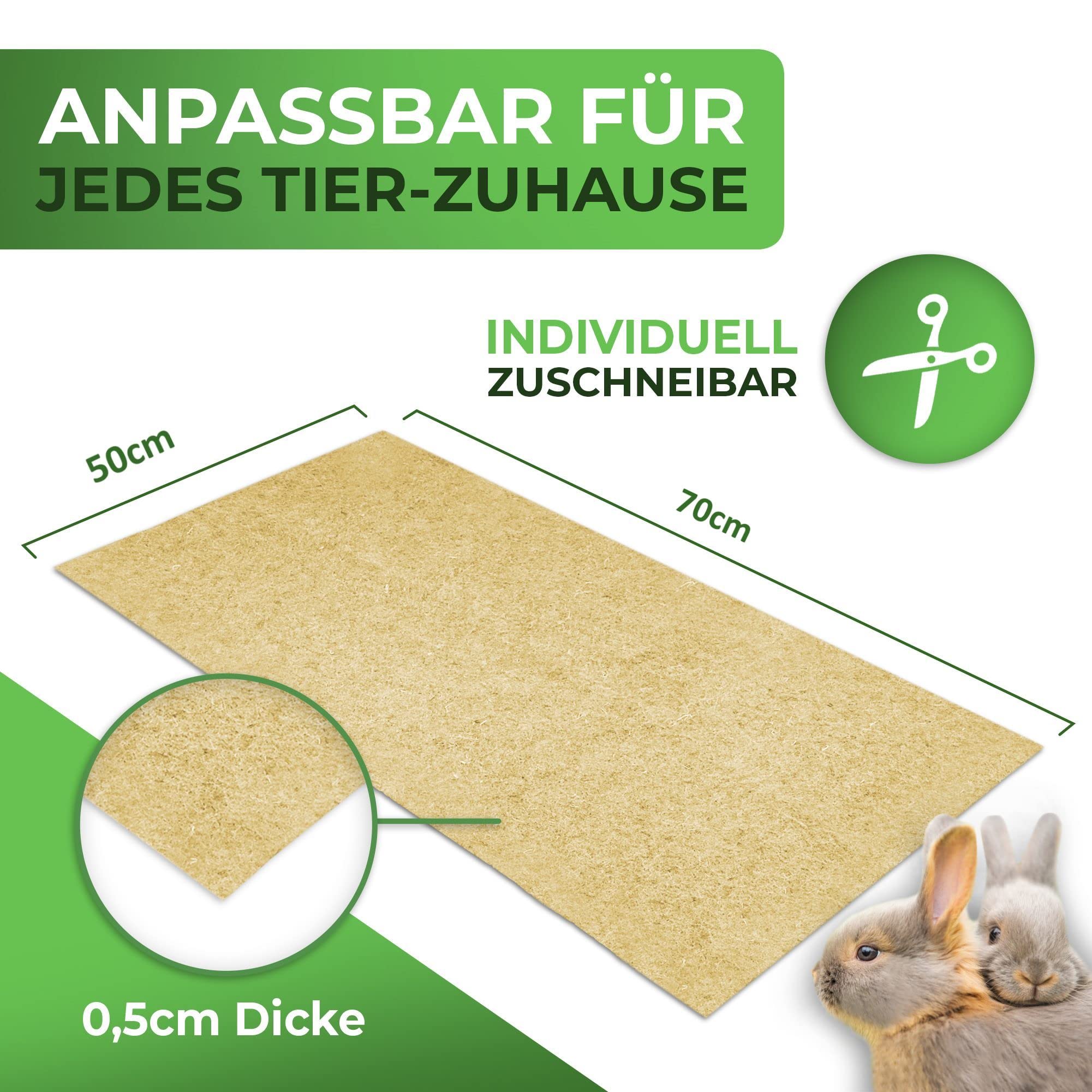 Lot de 40 tapis rongeurs en 100 % chanvre, 50 x 70 cm, 5 mm d'épaisseur, pour tous les petits animaux, tapis de chanvre pour rongeurs