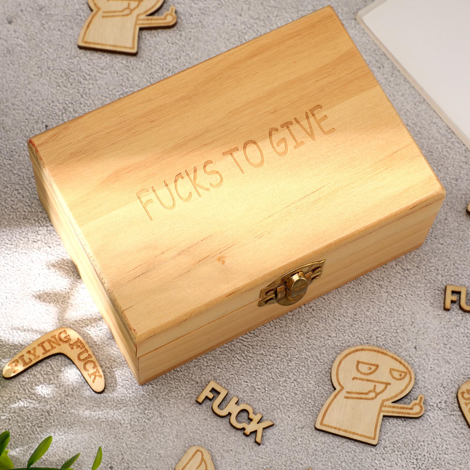 Fucks to Give Box – Funny Gag Gifts for Men Women 50 PCS Joke Tokens, Sarcastic Office Prank Gift, Hilarious Gifts for Friends Coworkers, Father's Day, Birthday, Boss Day, White Elephant Gift