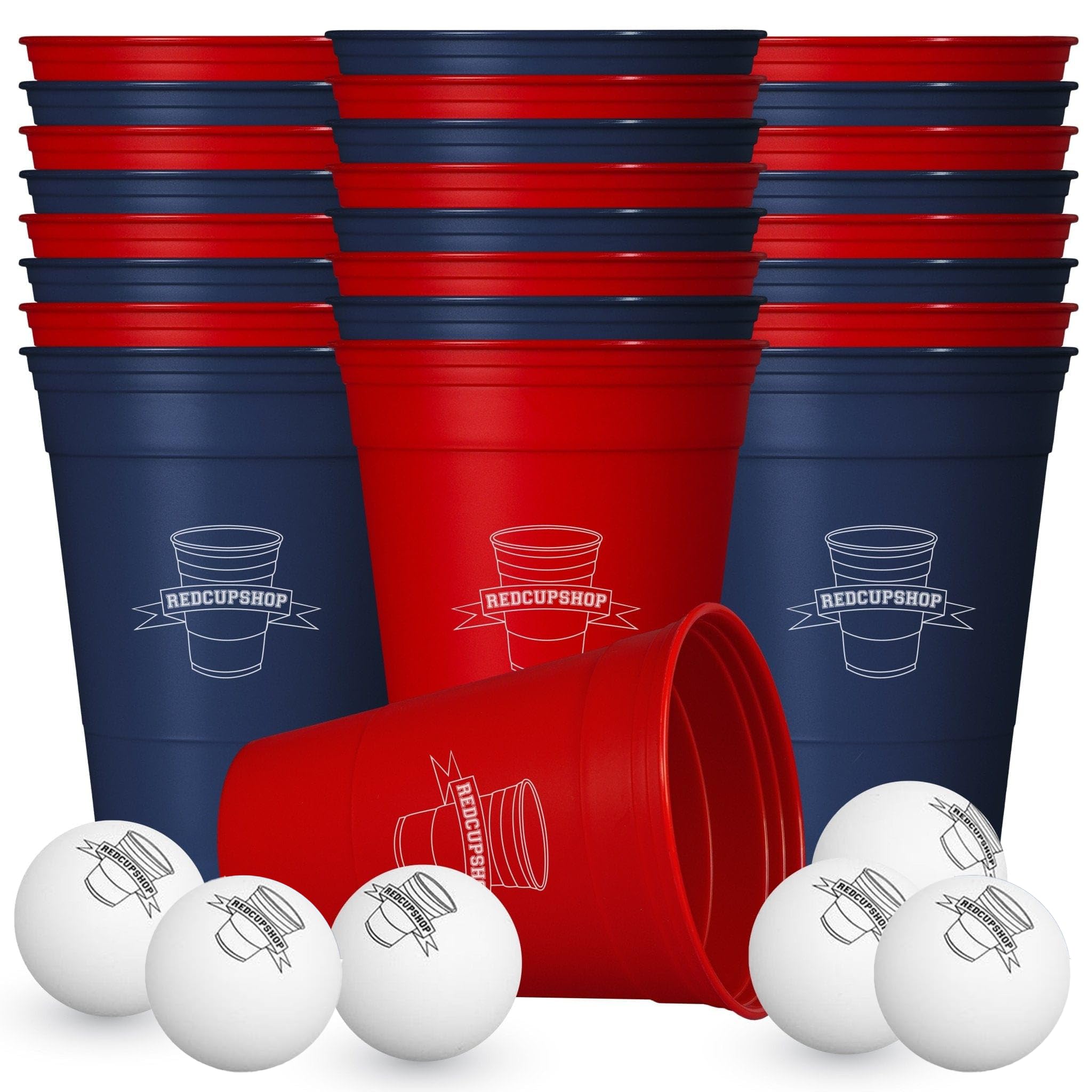 Bierchamp – Lot Gobelets Beerpong Réutilisables 473 Ml – Rouge Cup Durable & Écologique – Set Pong à Bière