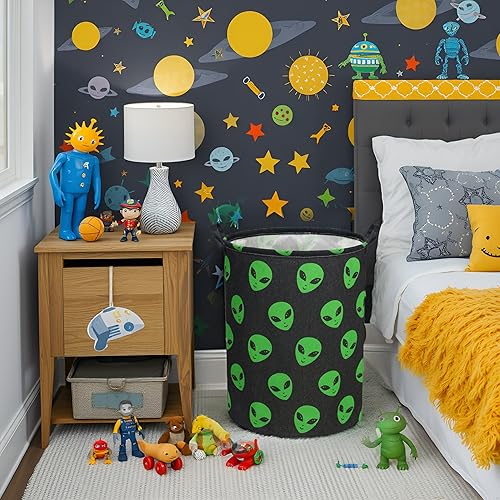 Miniatura 3 de Patrones de alienígenas Cesta de lavandería para niños Cesta de lavandería para bebé Patrón de alienígena Caja de almacenamiento de juguetes para