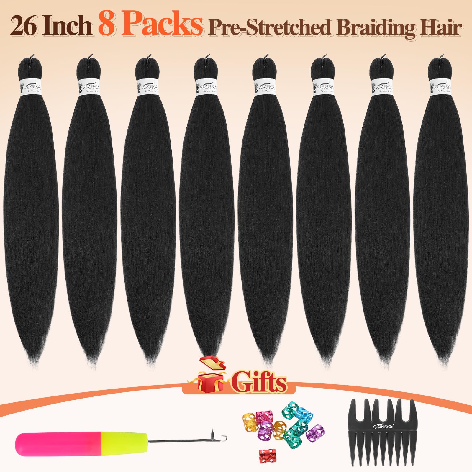 BARSDAR Pre-stretched Braiding Hair - Image 2