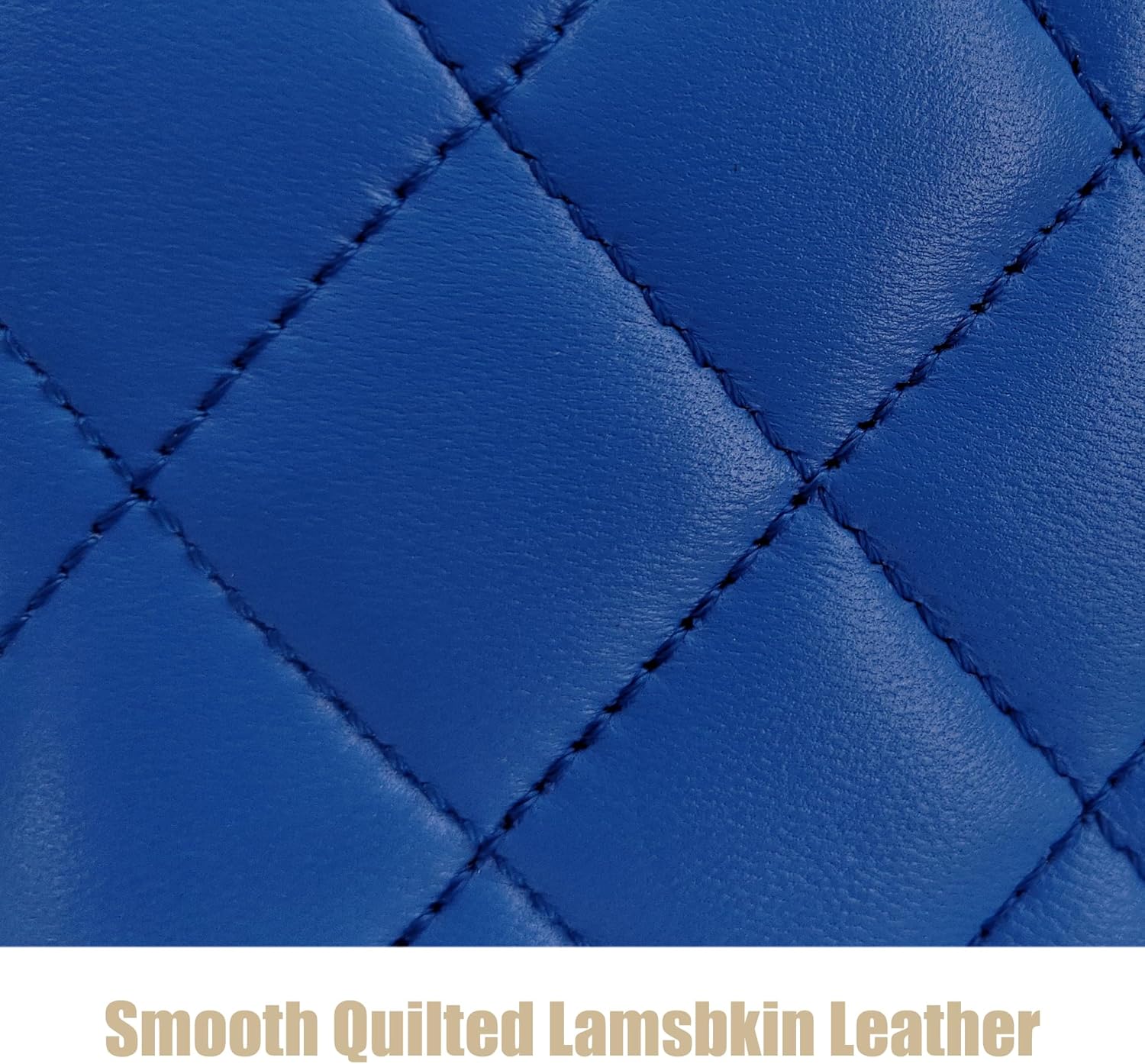 Small Genuine Leather Purse Quilted Crossbody Bag for Women, Mini Top-Handle Shoulder Handbag w/Gold Chain Strap - Image 5