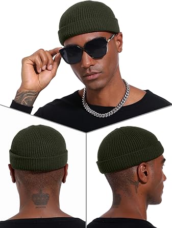 vidsel Thin Wool Fisherman Beanie Hat for Men Women Fall Winter Fashion Cap