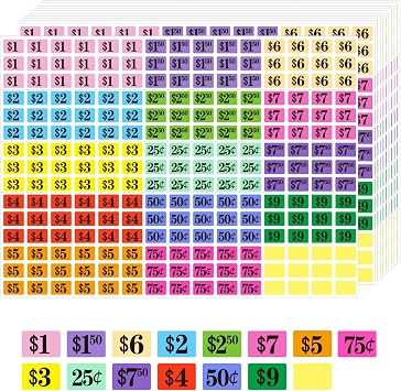Starboling Garage Sale Stickers, 4050 Pcs 1/2" X 3/4" Yard Sale Price Labels, Rectangle Preprinted Price Labels for Flea Market