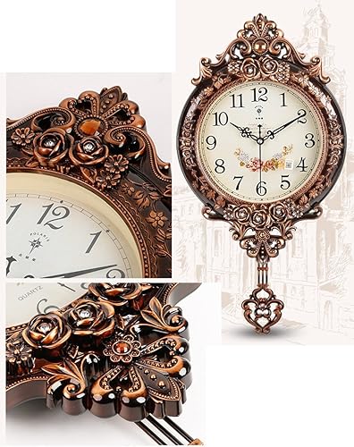 Miniatura 3 de Reloj de pared oscilante, silencioso de calidad sin tictac, funciona con pilas, 20 pulgadas19.9 in, cuadrado, fácil de leer, reloj para el hogar, la