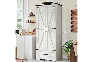 Vintage-Inspired 72" Farmhouse Kitchen Pantry