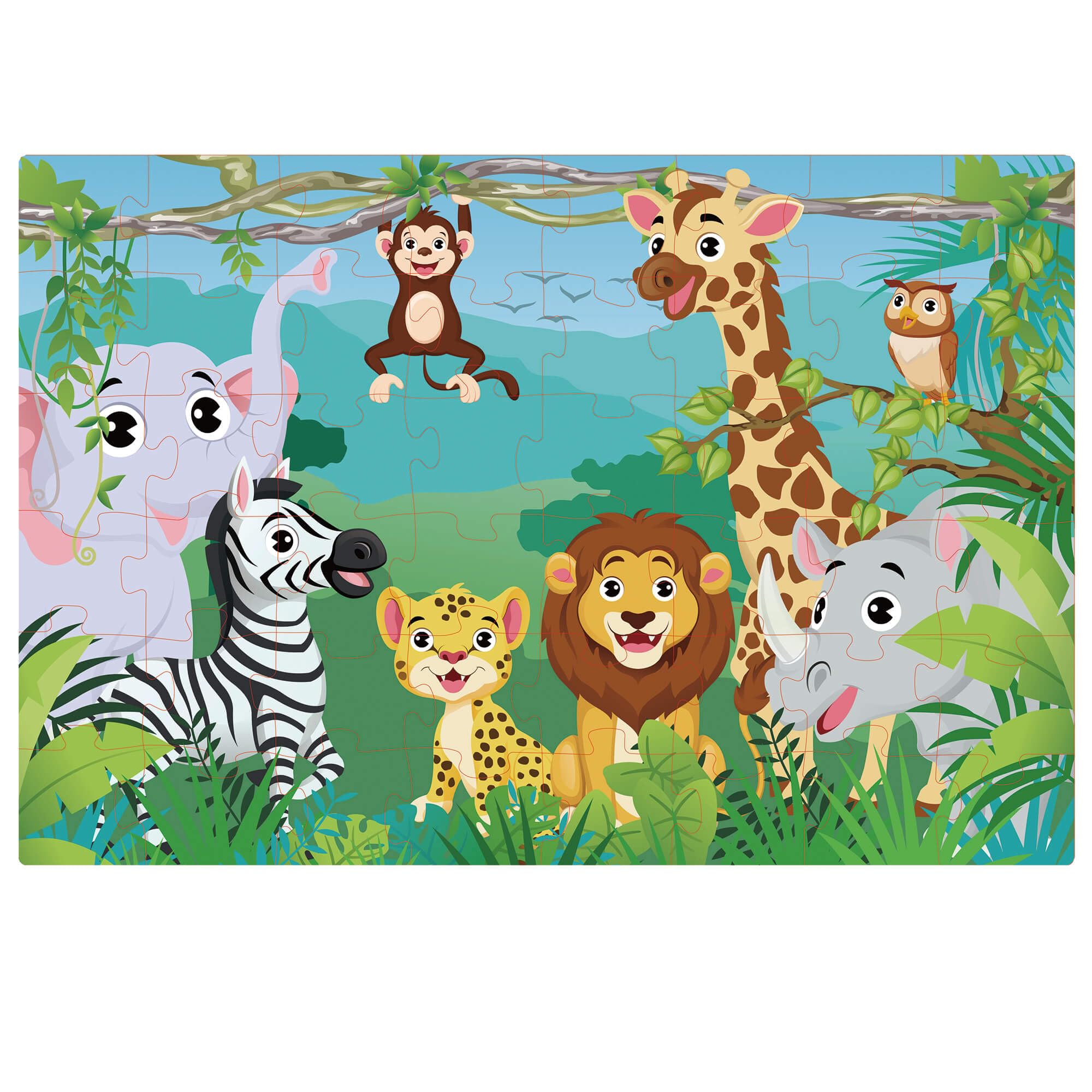 Jumbo Animal Floor Puzzle for Kids 48 Pieces Jigsaw Puzzles for Kids Ages 3-5 - Image 3