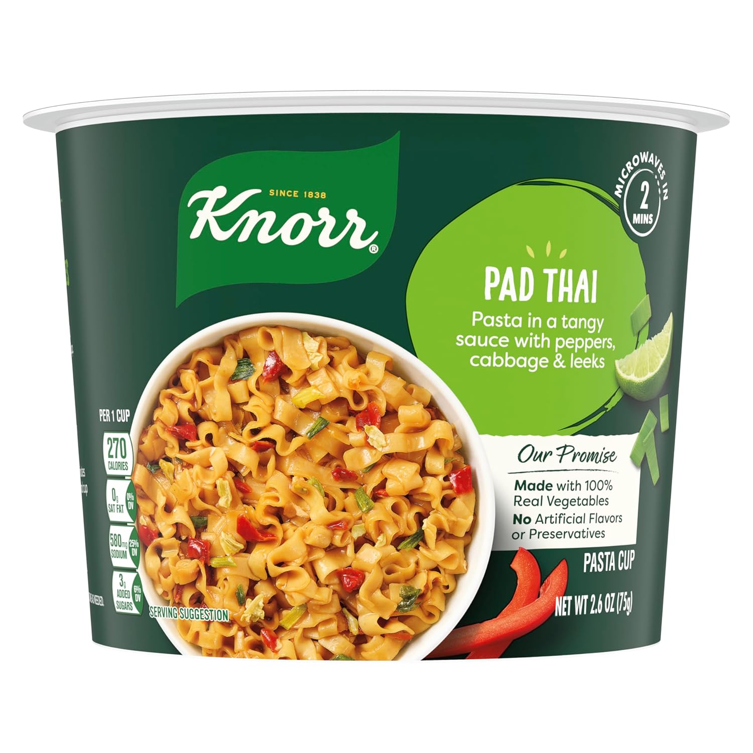 Knorr Pasta Cup For a Quick and Easy Meal Pad Thai Made with 100 Real Vegetables