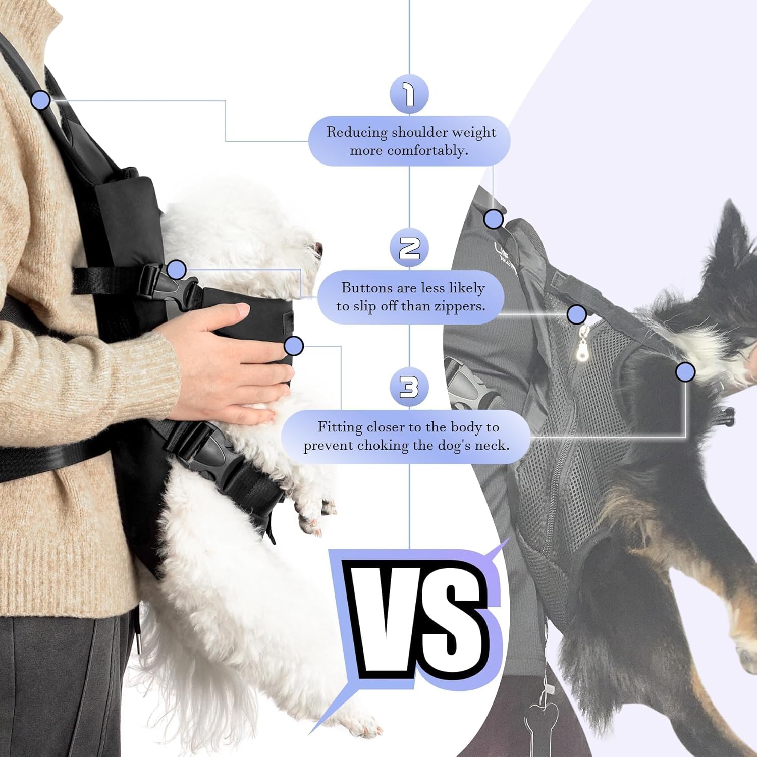 YUDODO 6-11lbs Front Pet Carrier Backpack for Small Dogs and Cats, Secure and Breathable Mesh Travel Dog Carrier with Safety Belt, Ergonomic Support, Adjustable for Walking, Hiking (Black-Pro S)