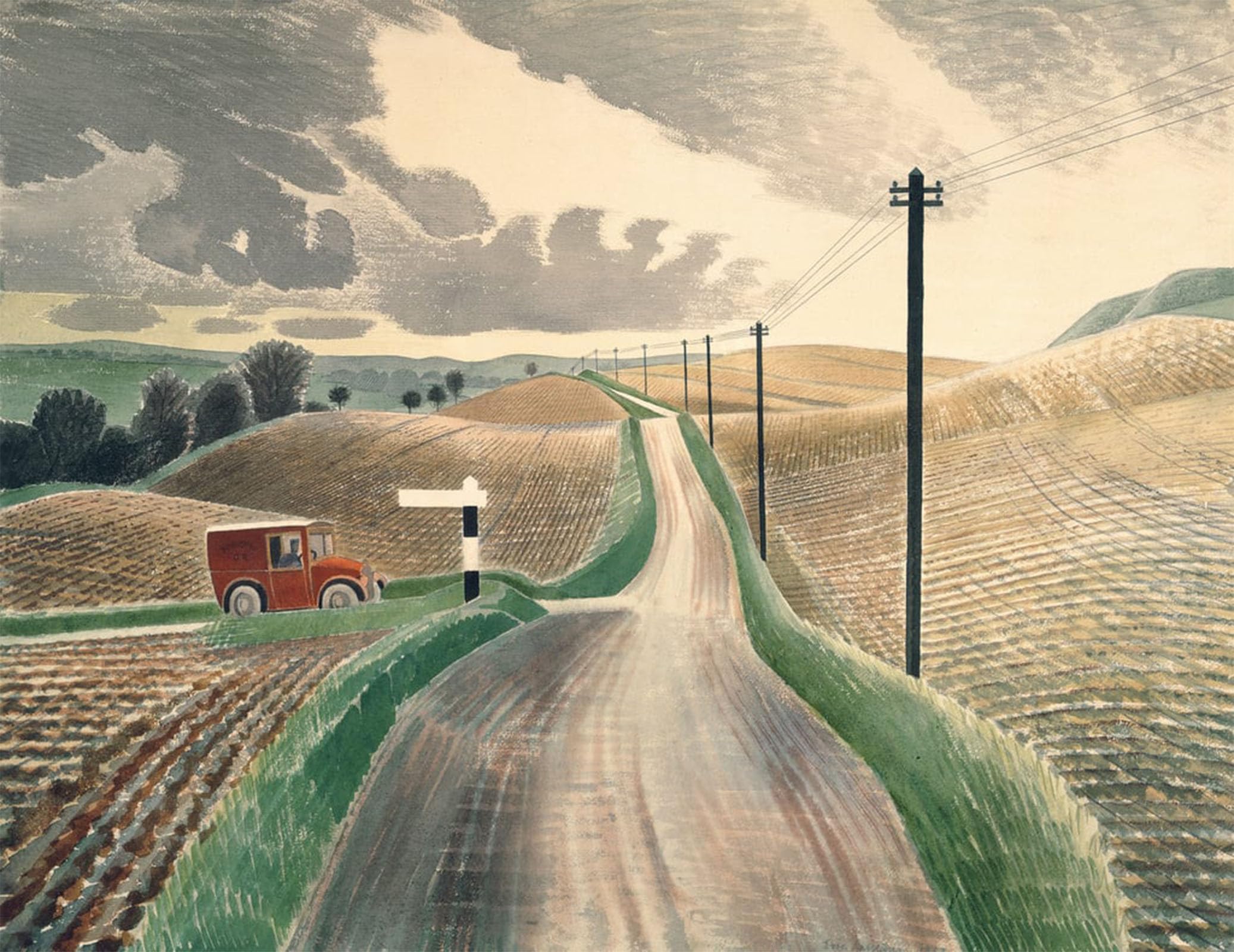 POSTERIIk Famous Animal Posters Vintage Picture Wiltshire Landscape by Eric Ravilious Modern Wall Decor for Home Decor 60x90cm