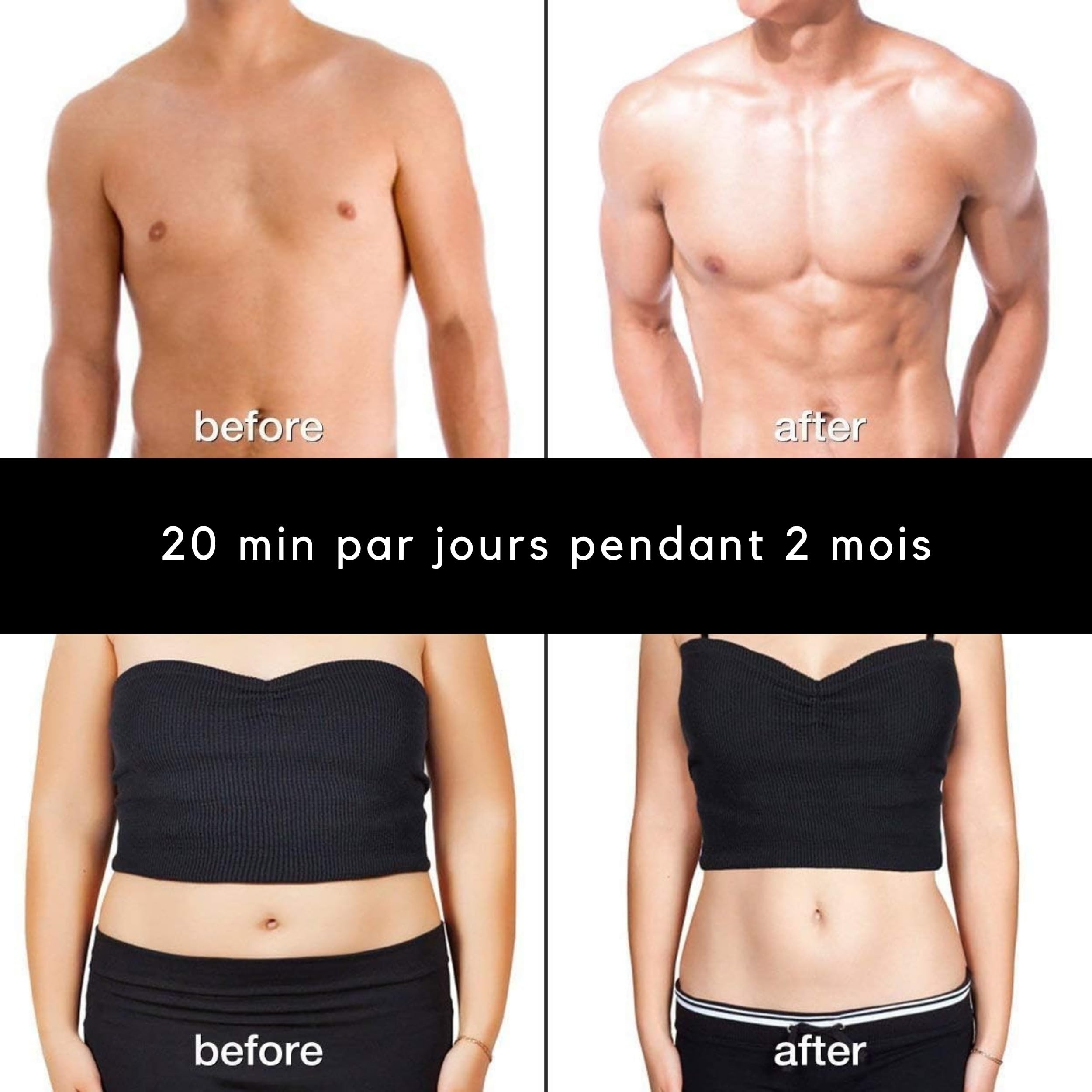 PARENCE Mixte 1584 Electrostimulateur, Noir, M EU
