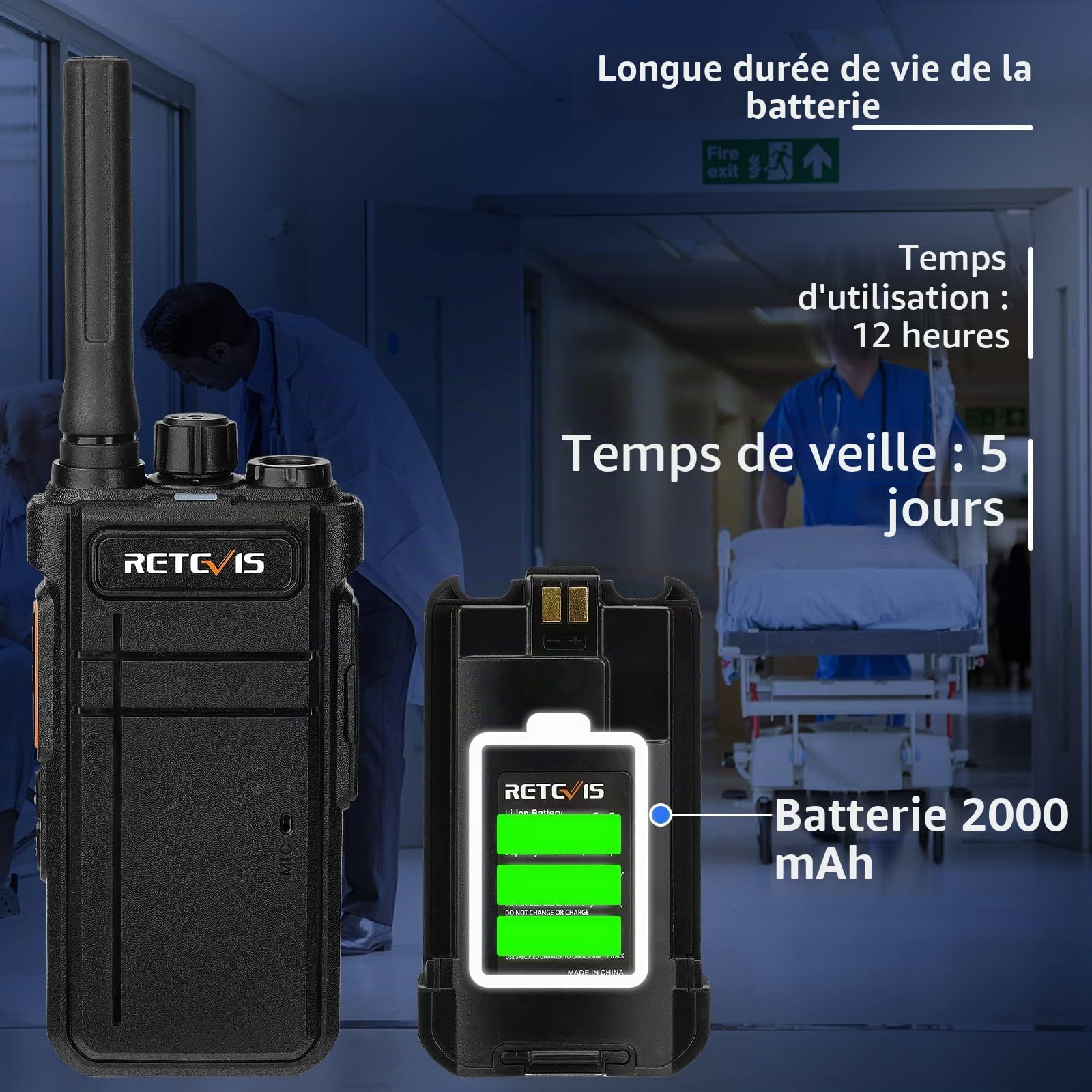 Retevis RB637 Bluetooth Talkies Walkies, PMR446 Radio Bidirectionnelle