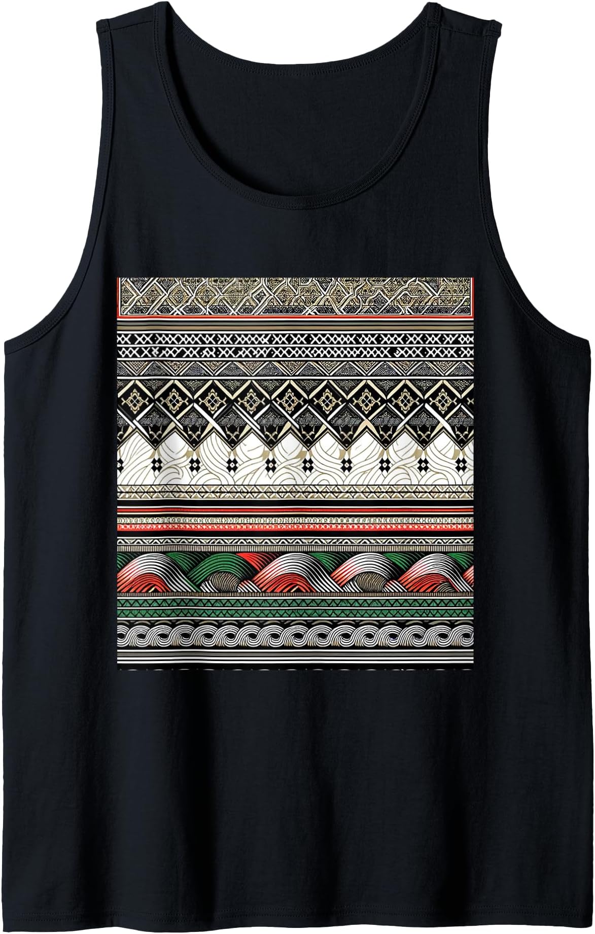 Colorful Palestinian Keffiyeh Pattern Tank Top