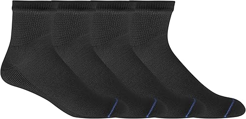 Vista 24 de Dr. Scholl's Calcetines circuladores y diabetes para hombre, paquete de 4 y 6 pares, control de humedad no vinculante Black - Crew (4 Pairs)