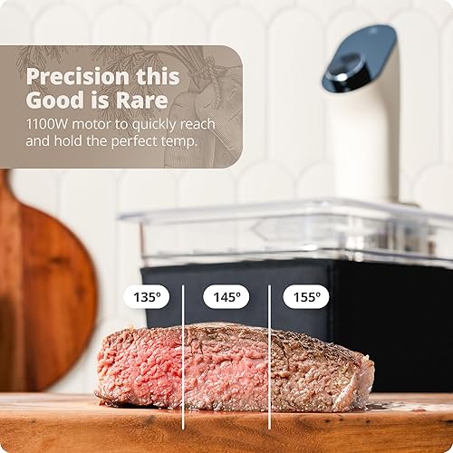 Miniatura 3 de Greater Goods Máquina Sous Vide - Una potente olla Sous Vide de 1100 vatios  Olla de inmersión con controles intuitivos y una pantalla de alto