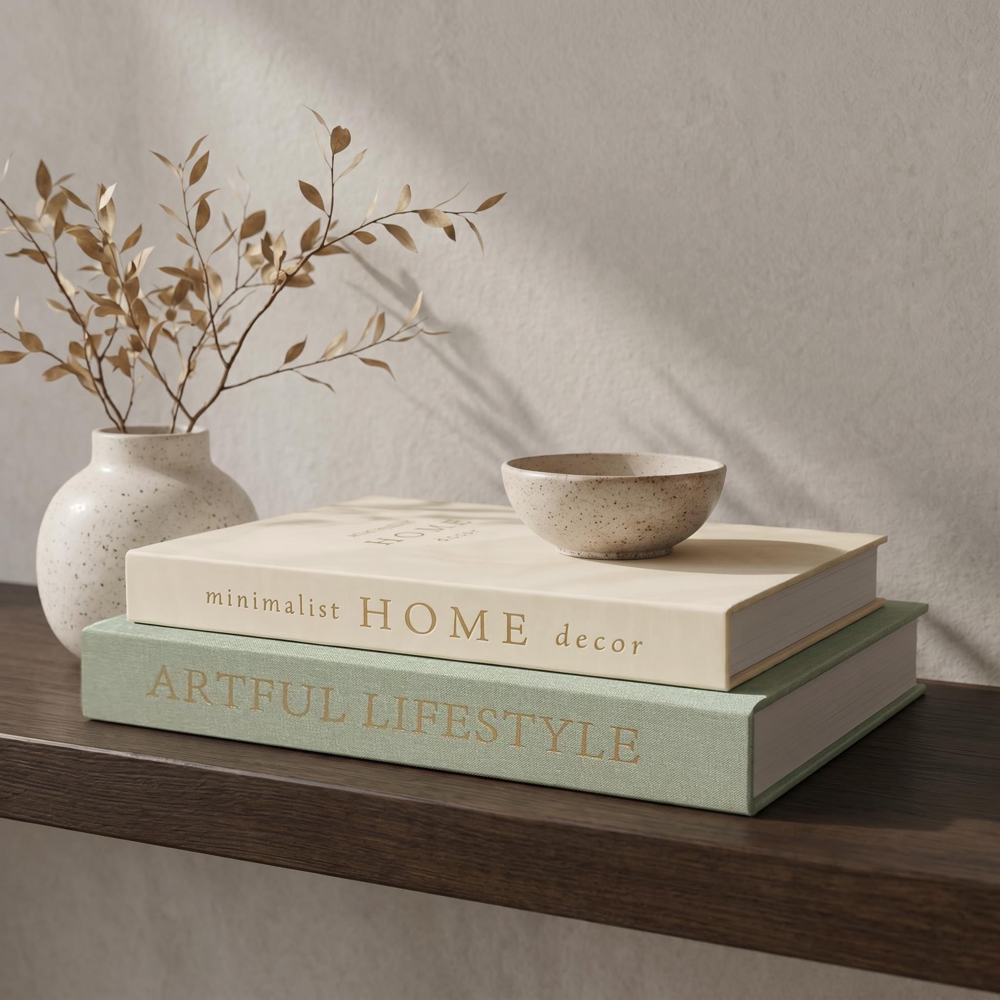Wonninek 2Pcs Beautiful Linen Decorative Books with Magnetic Closure, Decorative Books Set for Decoration, Faux Decor Book Storage Box for Bookshelf, Coffee Tables, Home Decor (Mint Green & Beige)