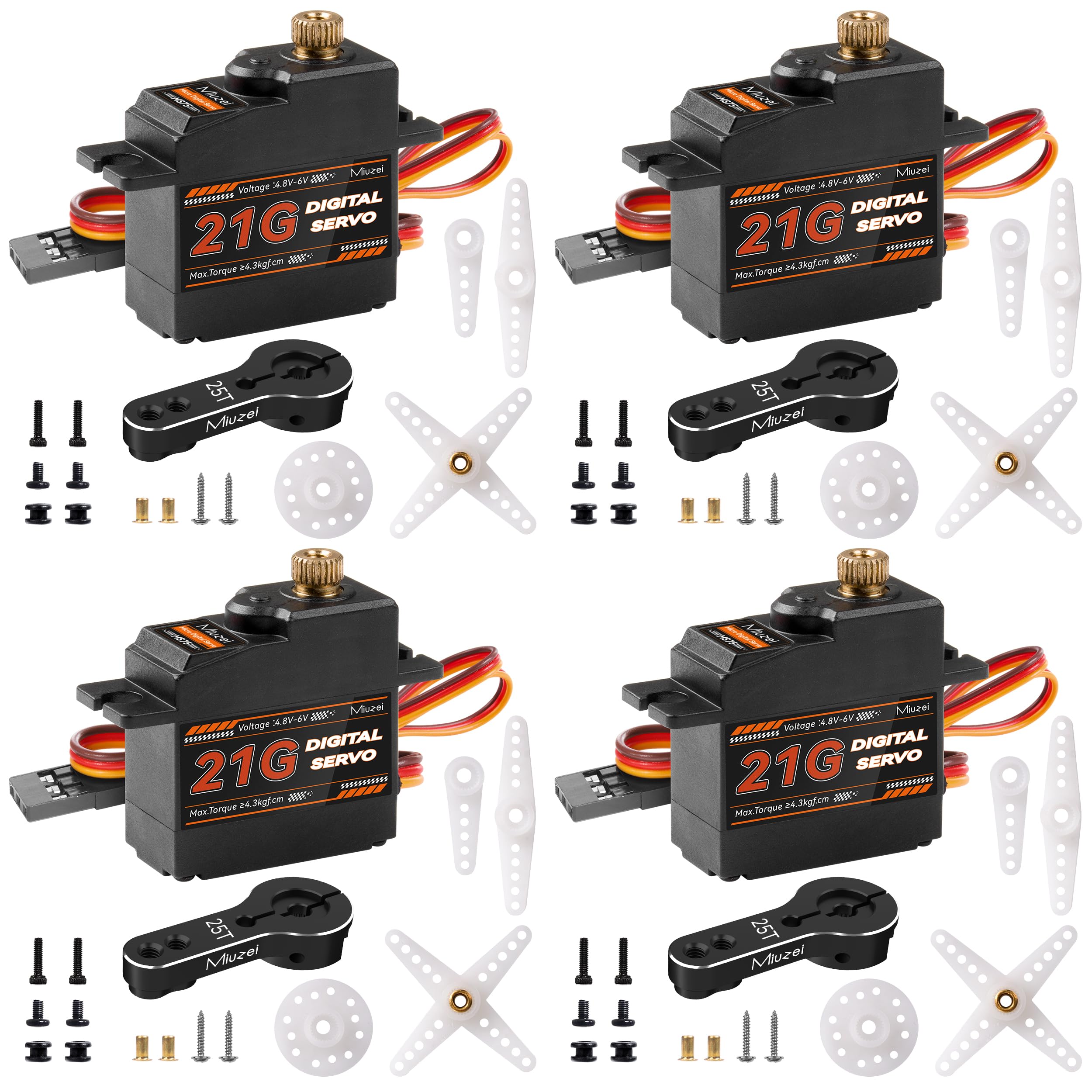 Miuzei Lot de 3 Servo RC Digital 20 kg Étanche 270° Engrenage Métal - Jeux - Jouets