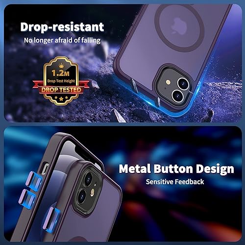 Miniatura 7 de CACOE Funda magnética para iPhone 12 y iPhone 12 Pro 2020 de 6.1 pulgadas, compatible con MagSafe y soporte magnético para teléfono de automóvil,