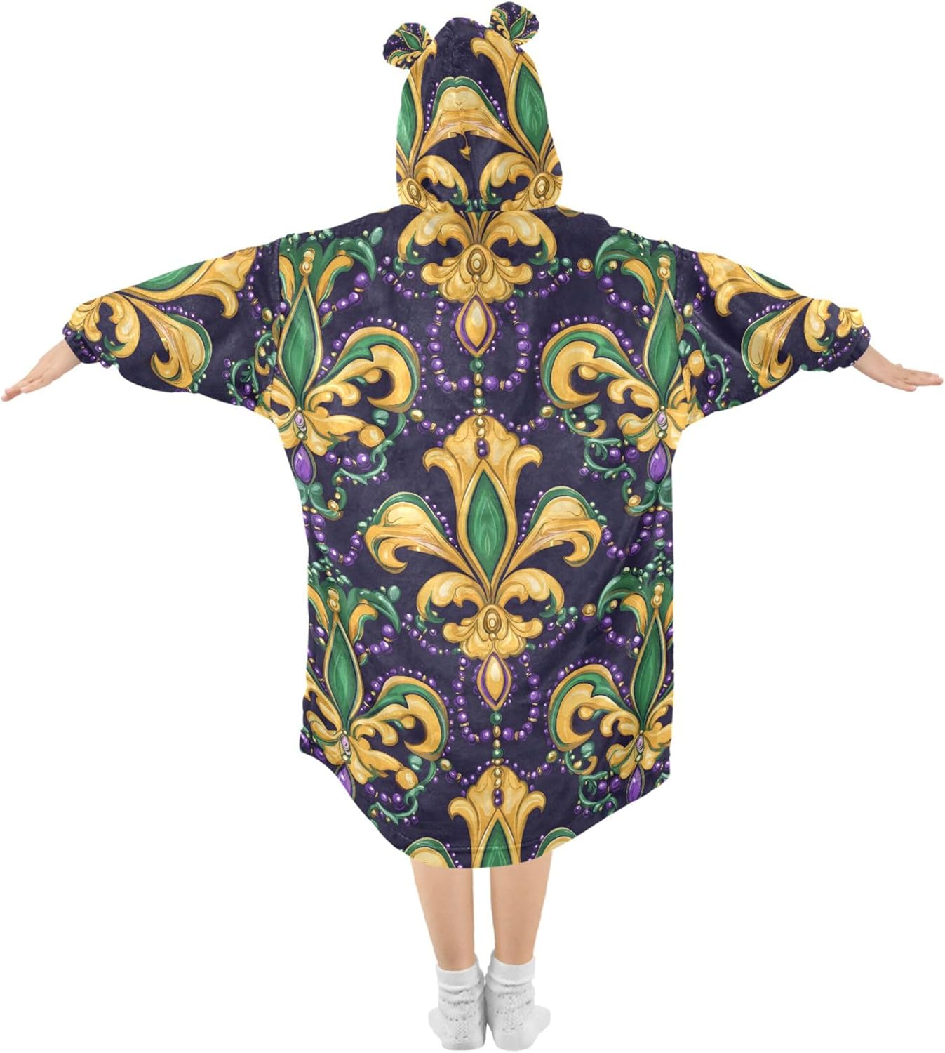 Brazil Mardi Gras Carnival Party Kids Wearable Blanket Hoodie and Sleeves for Toddlers, Cute Hoodies Girls B0403626