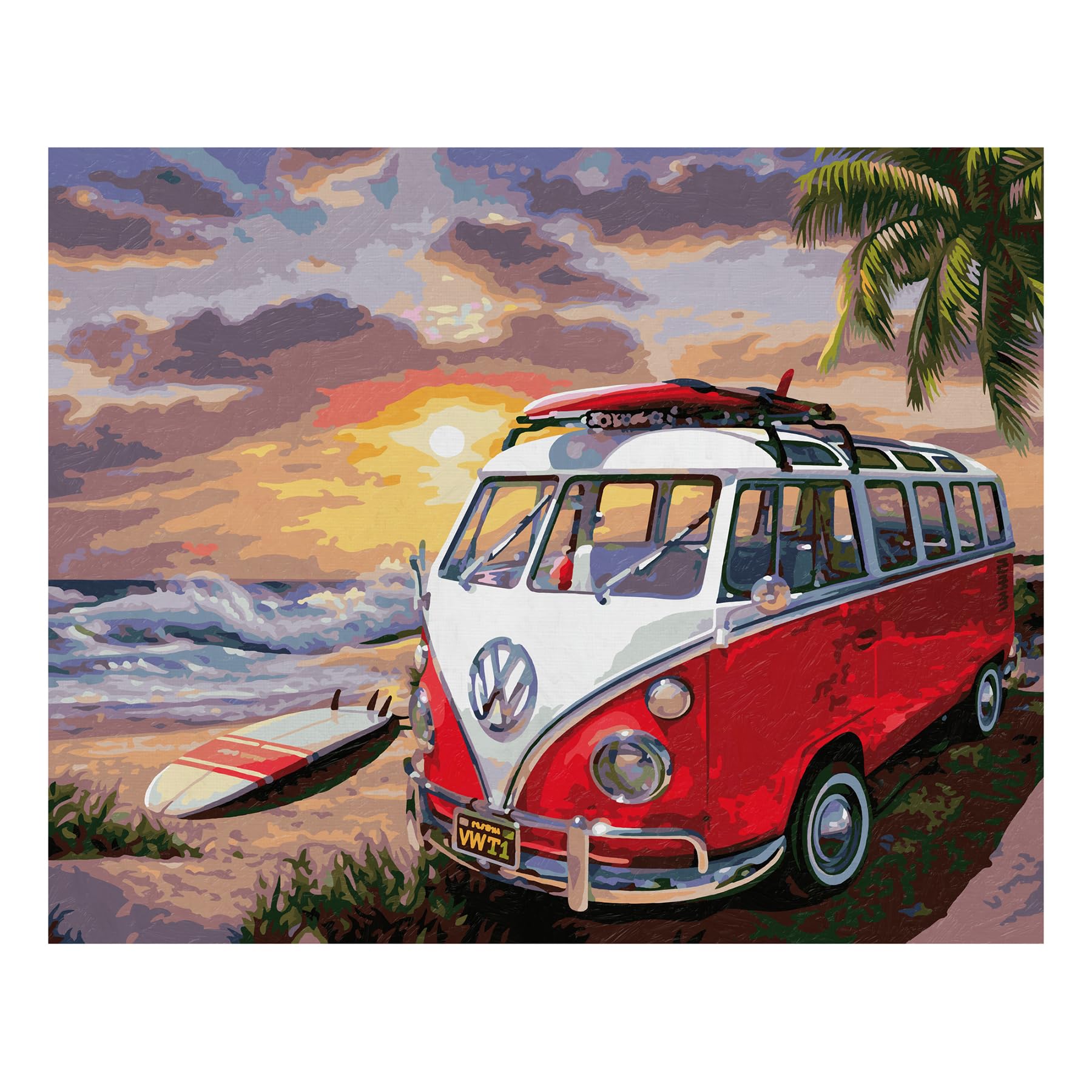 Volkswagen 1K6087703B Malbuch VW Bulli T1 Motiv, Malen nach Zahlen