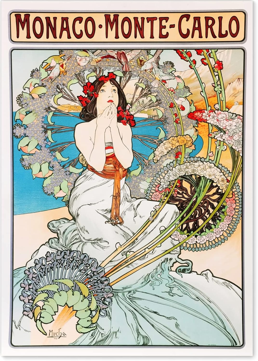 Amazon Co Jp ポスター アルフォンス ミュシャ モナコ モンテカルロ サイズ 日本製 インテリア 壁紙用 絵画 アート 壁紙ポスター ホーム キッチン