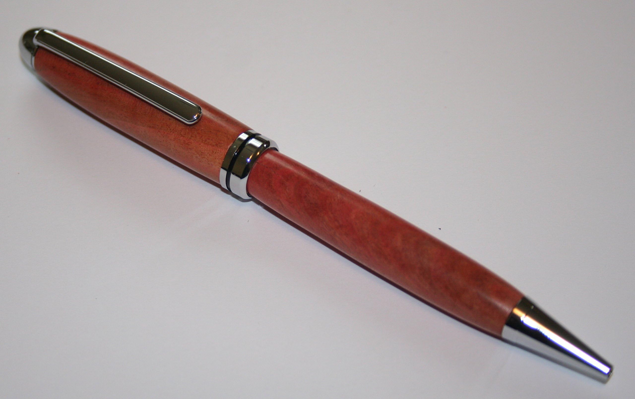 Hand-Crafted Designer Twist Pen Made From Pink Ivory Wood Featuring Chrome Hardware