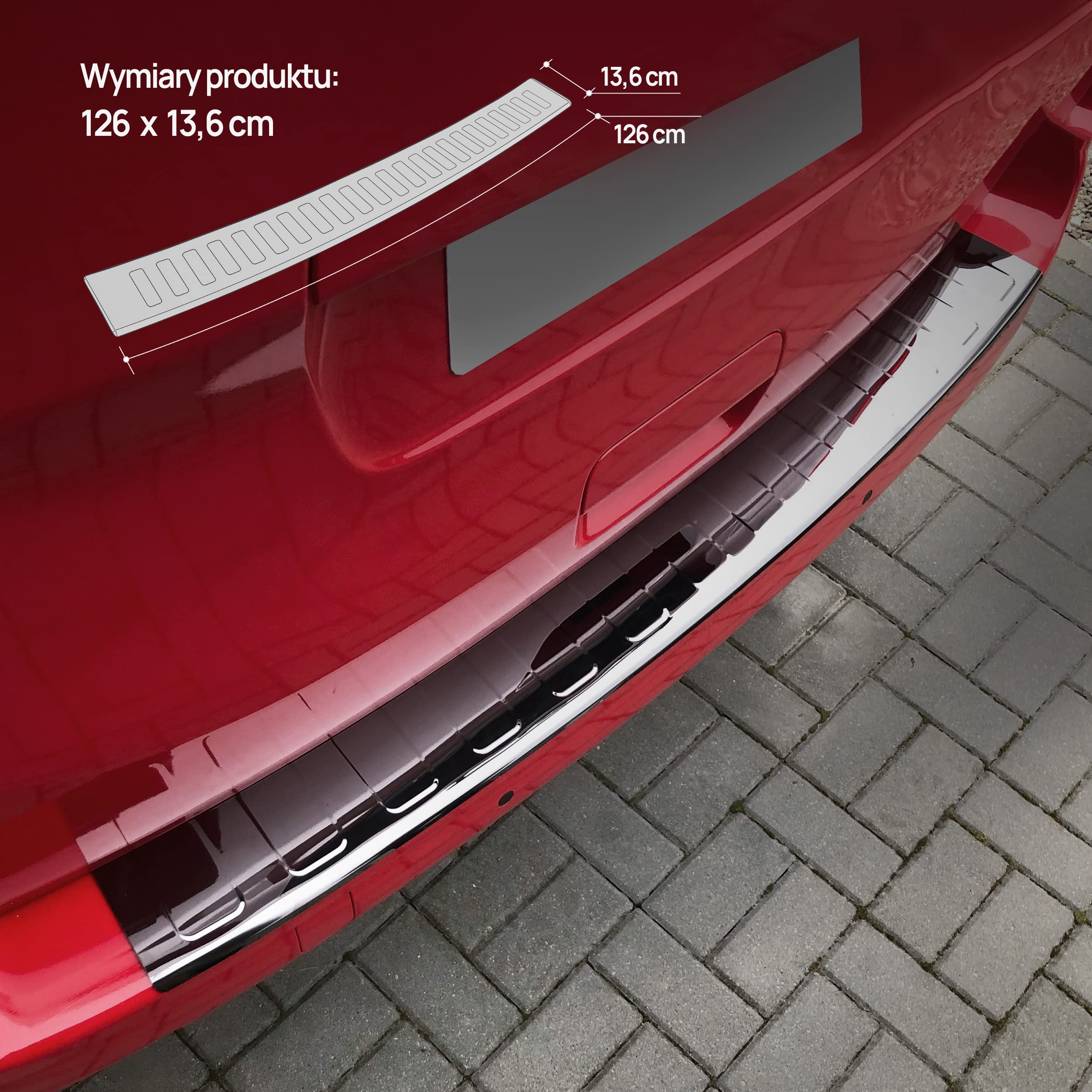 CHROMEMASTER| Listwa Ochronna Tylnego Zderzaka | Pasuje do Citroen Jumpy XS, M 2016- | Stal Nierdzewna Polerowana/Ciemny Chrom; Listwa Chroni Lakier Tylnego Zderzaka przed Uszkodzeniem