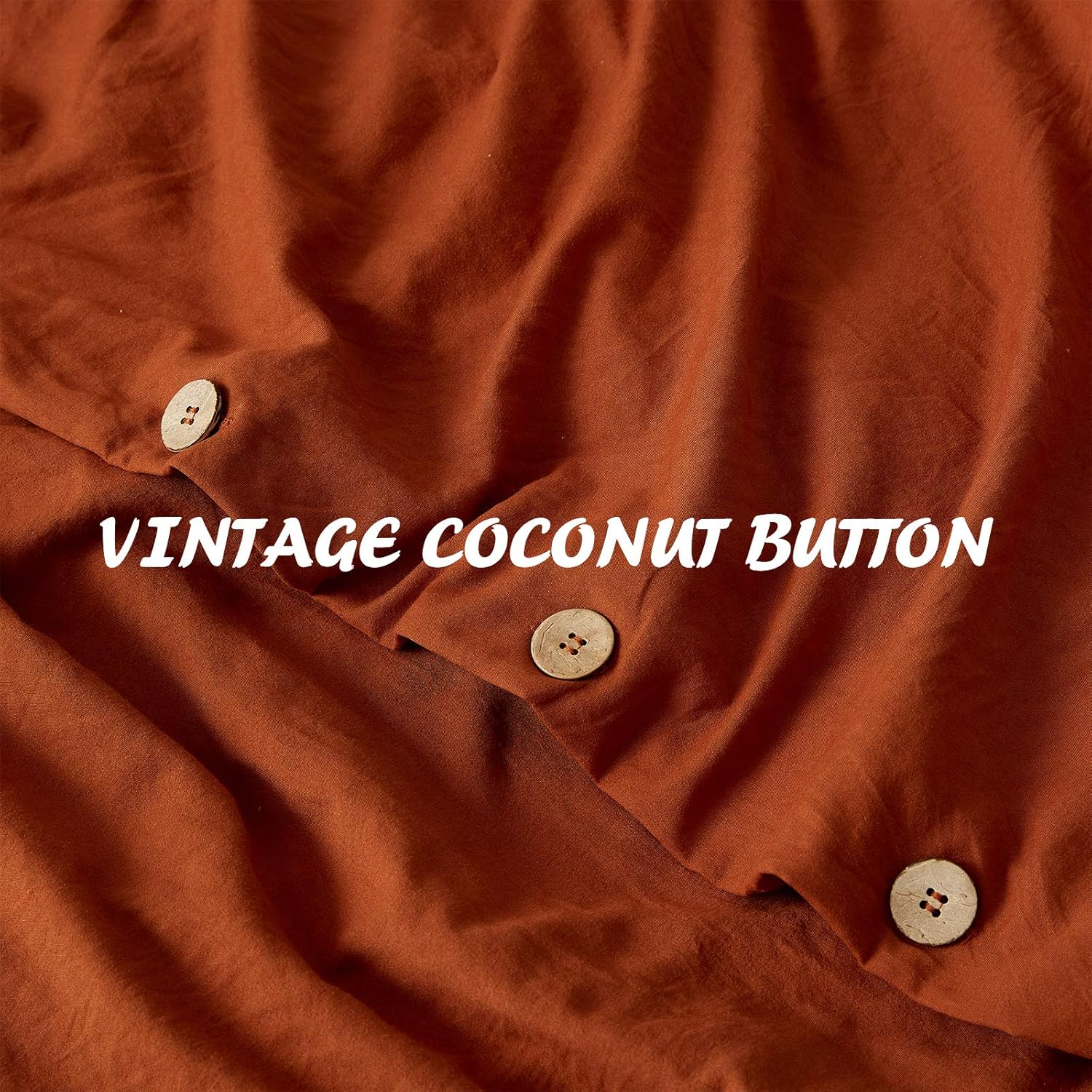 NexHome Duvet Cover Sets Queen Size Rust/Burnt Orange Double Brushed Microfiber Button Closure & Corner Ties-Breathable and Soft-3pcs : Home & Kitchen